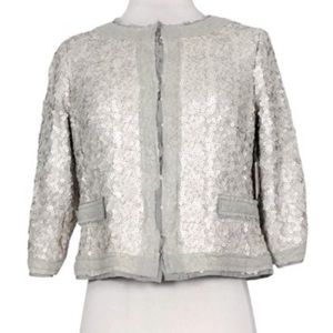 Milly Matte Sequin Crop Jacket